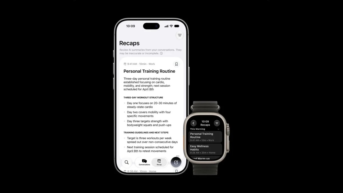 Apple Watch'a Konuşmaları Özetleyen Siri Recap Özelliği Geldi