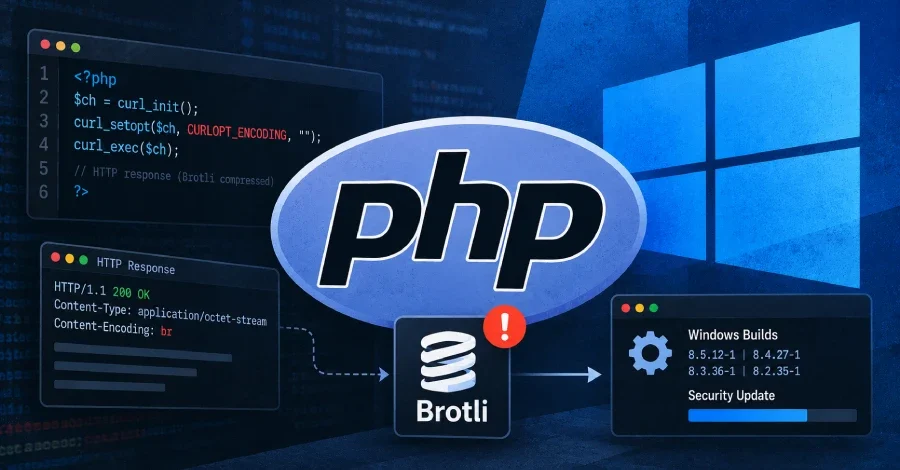 PHP, Windows Paketlerinde Kritik Brotli Güvenlik Açığını Kapattı