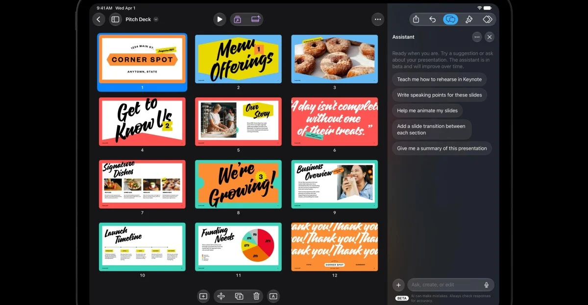 Apple, Pages, Keynote ve Numbers'a Yapay Zeka Asistanı Getiriyor