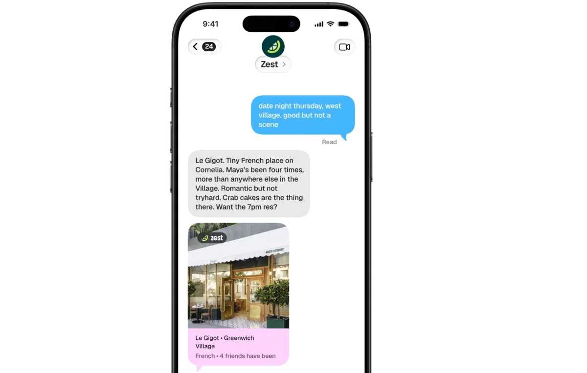 Zest'in Yeni Yapay Zeka Ajanı SMS Üzerinden Restoran Buluyor ve Rezervasyon Yapıyor